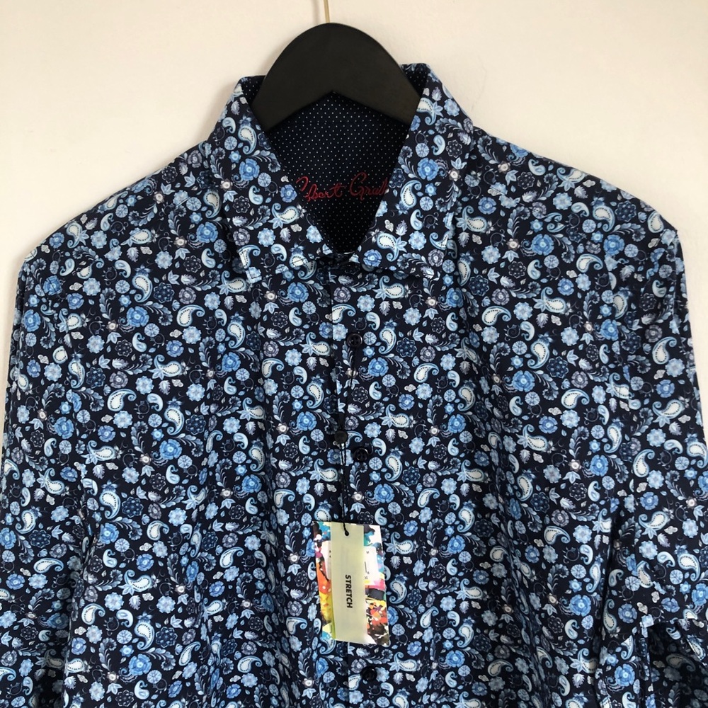 Robert Graham Men's Long Sleeve Button Down Shirt Sz. S Stretch Classic Fit